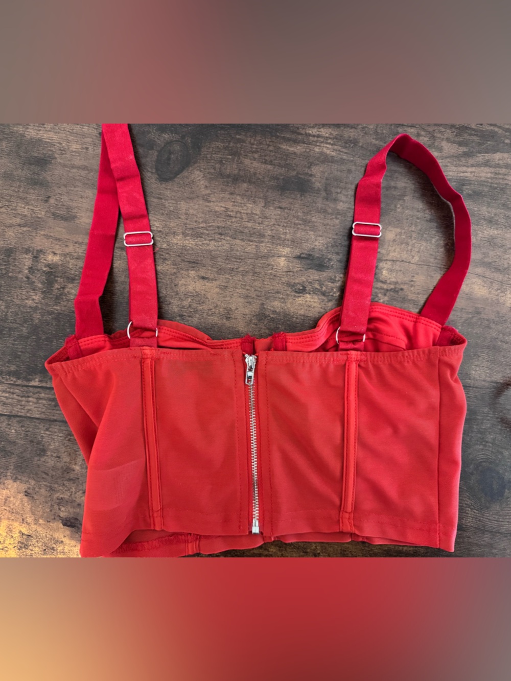 Edikted Red Corset Halter Tank Top Size S - Picture 4 of 11